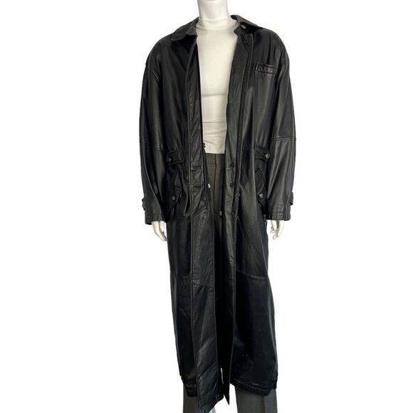 Vintage 80s Danier Long Leather Coat - Picture 2 of 16